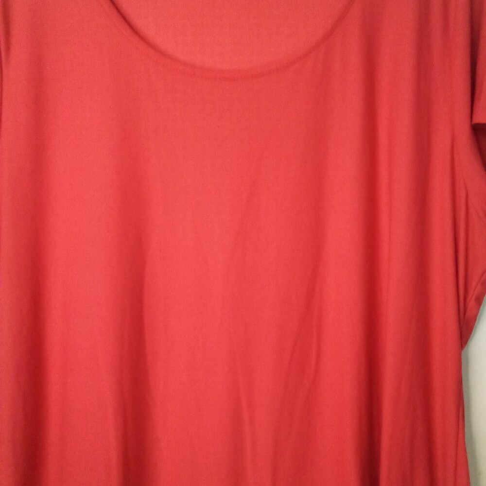 Derek Heart Dress Women 3X Short Sleeve Soft Stretch Red - Picture 7 of 15